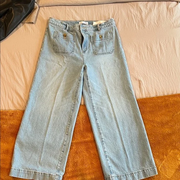 LOFT Light Blue Flare & Wide Leg Jeans - Picture 1 of 4